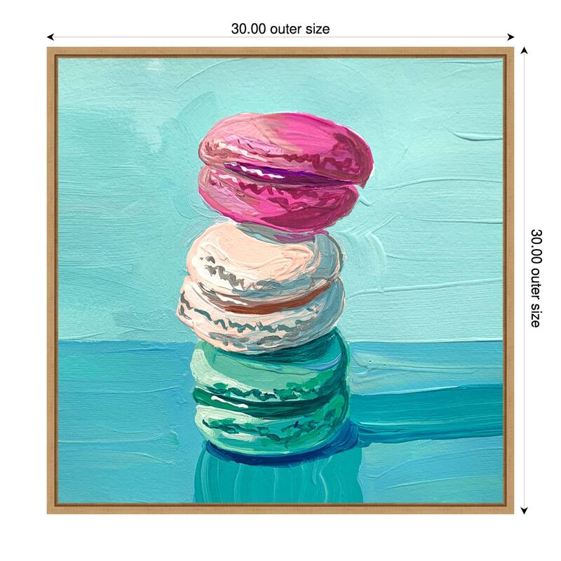 Macarons by Pauline Wegman Framed Canvas Wall Art Print - 30 x 30 in