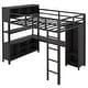 preview thumbnail 4 of 8, Metal Loft Bed with Wardrobe and L-shaped Desk, Full Size Loft Bed with Storage Cubes, Heavy Duty for Kids Teens Adults