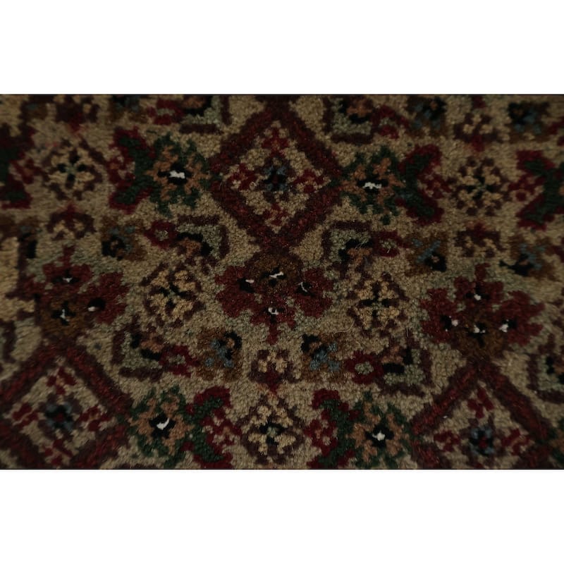 Hand Knotted Oriental 100% Wool Carpet Traditional Floral Navy Blue & Blues Tabriz Area Rug - 9' 4'' X 6' 0''