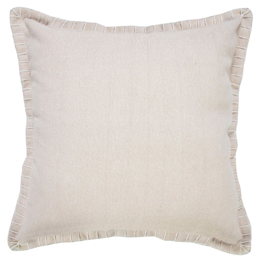 HomeRoots 20" X 20" Beige 100% Cotton Zippered Pillow