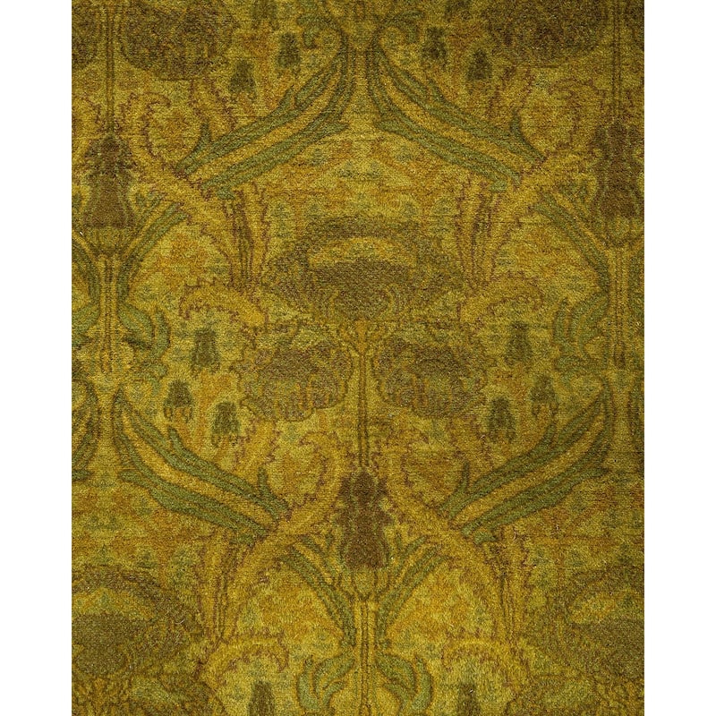 Overton Hand Knotted Wool Vintage Inspired Modern Contemporary Overdyed Gold Area Rug - 4' 8" x 7' 3"