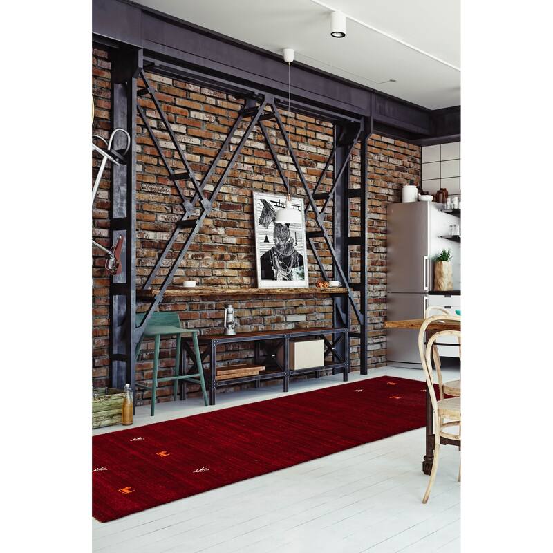 Kashkuli Gabbeh Red Rug 2'6" x 7'9" - 2'6 x 7'9