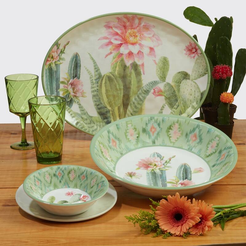 Certified International Desert Beauty 12-Piece Melamine Dinnerware Set, Service for 4