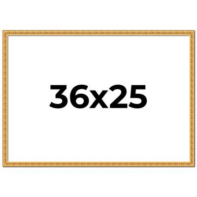 36x25 Frame Gold Real Wood Picture Frame Width 1 inches | Interior