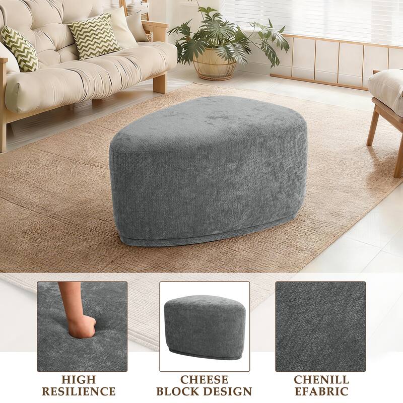 Modern Triangular Upholstered Accent Ottoman