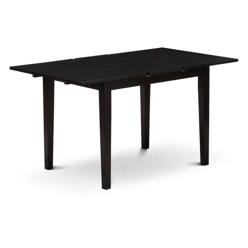 5-Piece Black Finish Solid Wood Top Rectangular Dining Room Set (Seats-4)