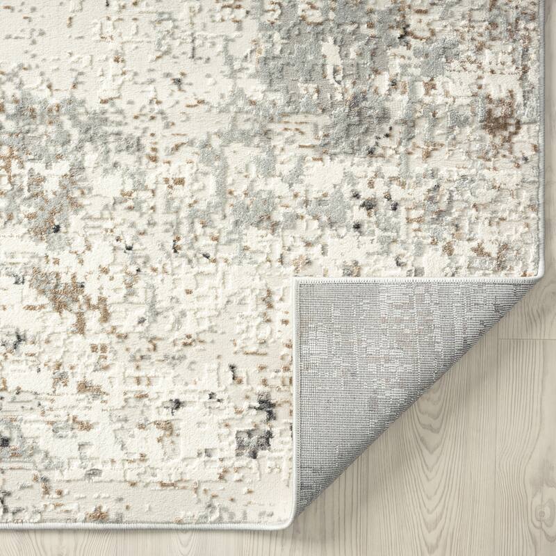 Lumina Ivory Abstract Modern Area Rug