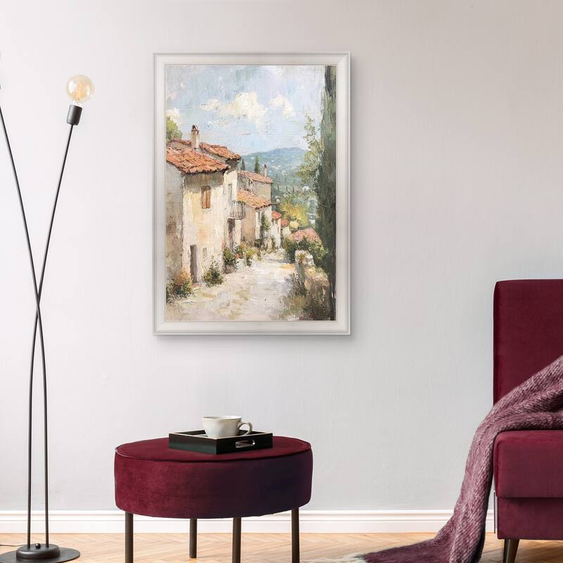 Masterpiece Art Gallery| Village Path by Petals Prints Design - Framed Canvas Art Print