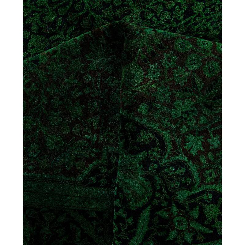 Overdyed One-of-a-Kind Hand-Knotted Area Rug - Green - 6' 1" x 9' 0"