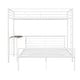 preview thumbnail 17 of 18, White Twin over Full Metal Bunk Bed with Desk & Ladder