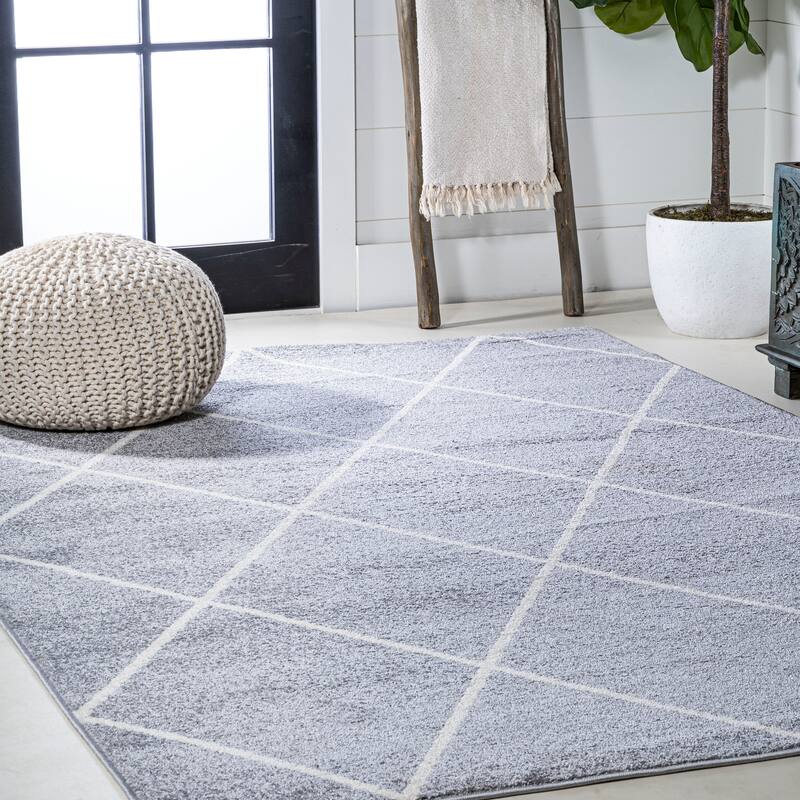JONATHAN Y Viscon Minimalist Diamond Trellis Area Rug