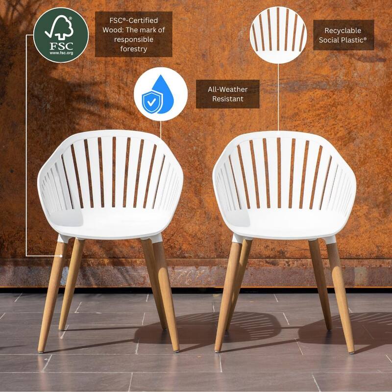 Amazonia Branford 9pc FSC Certified Reclaimed Teak Outdoor Patio Dining set
