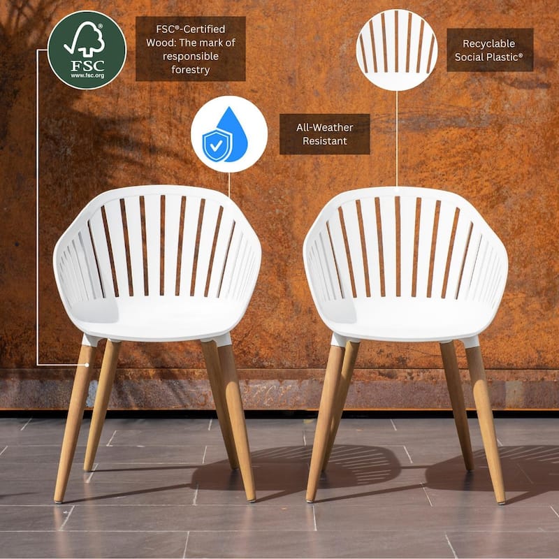 Amazonia Greybool FSC Certified Wood Outdoor Patio Dining Set