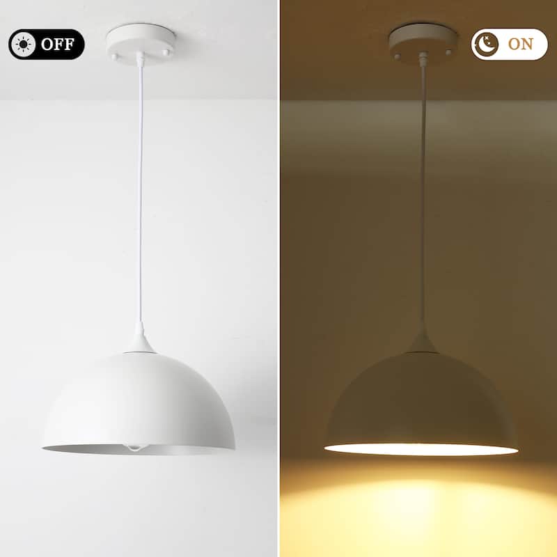 1-Light 11.81"W Metal Dome Pendant Ceiling Lights for Kitchen Island