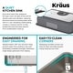 preview thumbnail 46 of 87, KRAUS Dex Stainless Steel Single Bowl Undermount Kitchen Bar Sink
