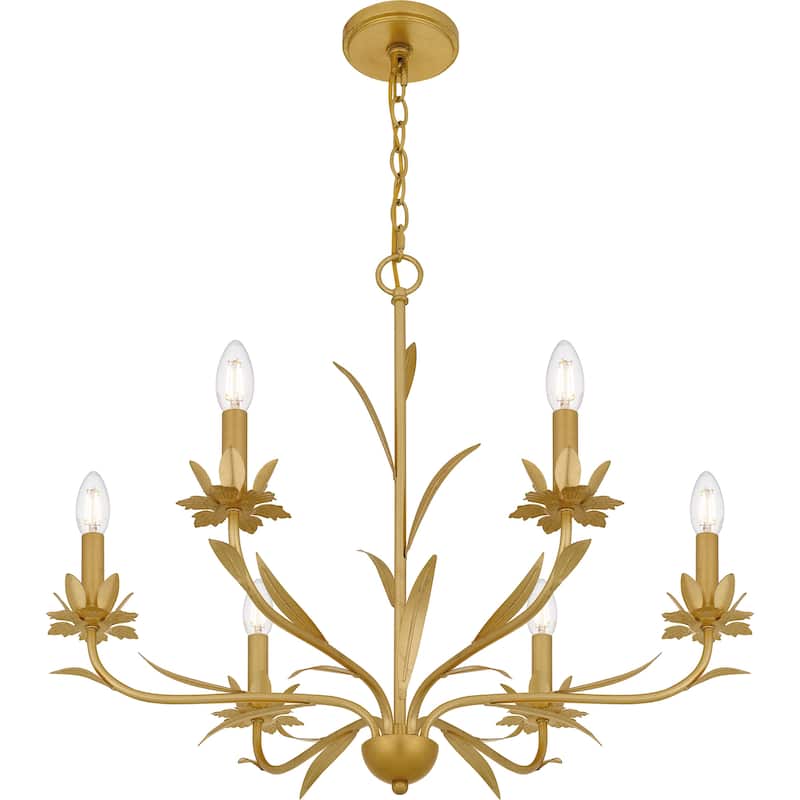 Maria 6-Light Gold Leaf Chandelier