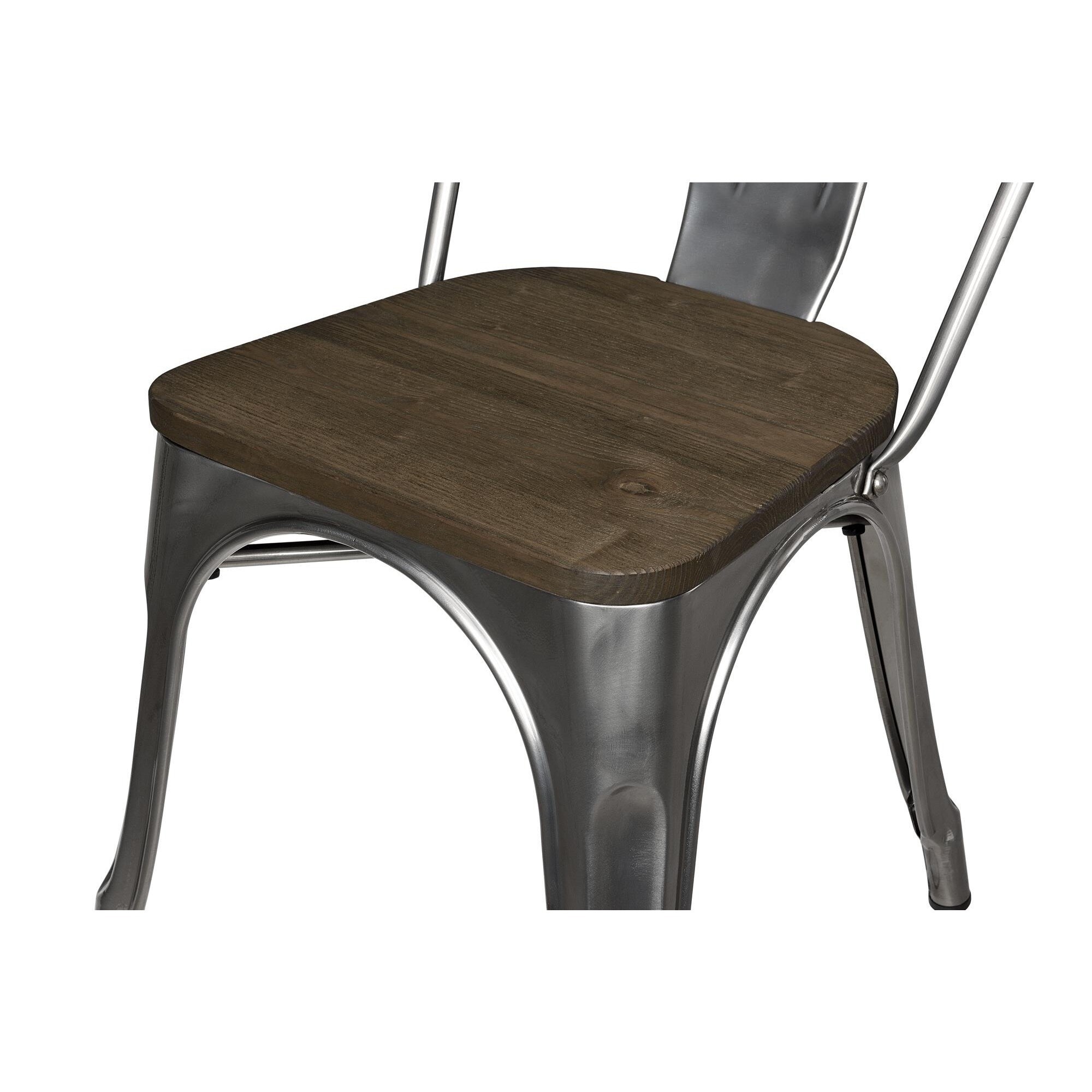 Dhp fusion metal dining chair with wood outlet seat