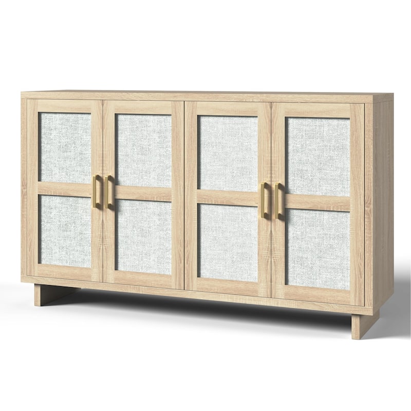 EROMMY Modern Sideboard Buffet Cabinet with Fluted Doors, 2-Door Storage Console Table for Kitchen, Dining Room & Living Room