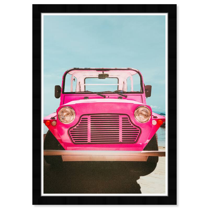 Wynwood Studio Prints Transportation The Adventure Car Pink and Hot Pink Modern & Contemporary Wall Art Canvas Print