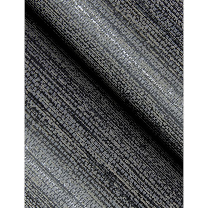 A-Street Prints Sheehan Black Faux Grasscloth Wallpaper