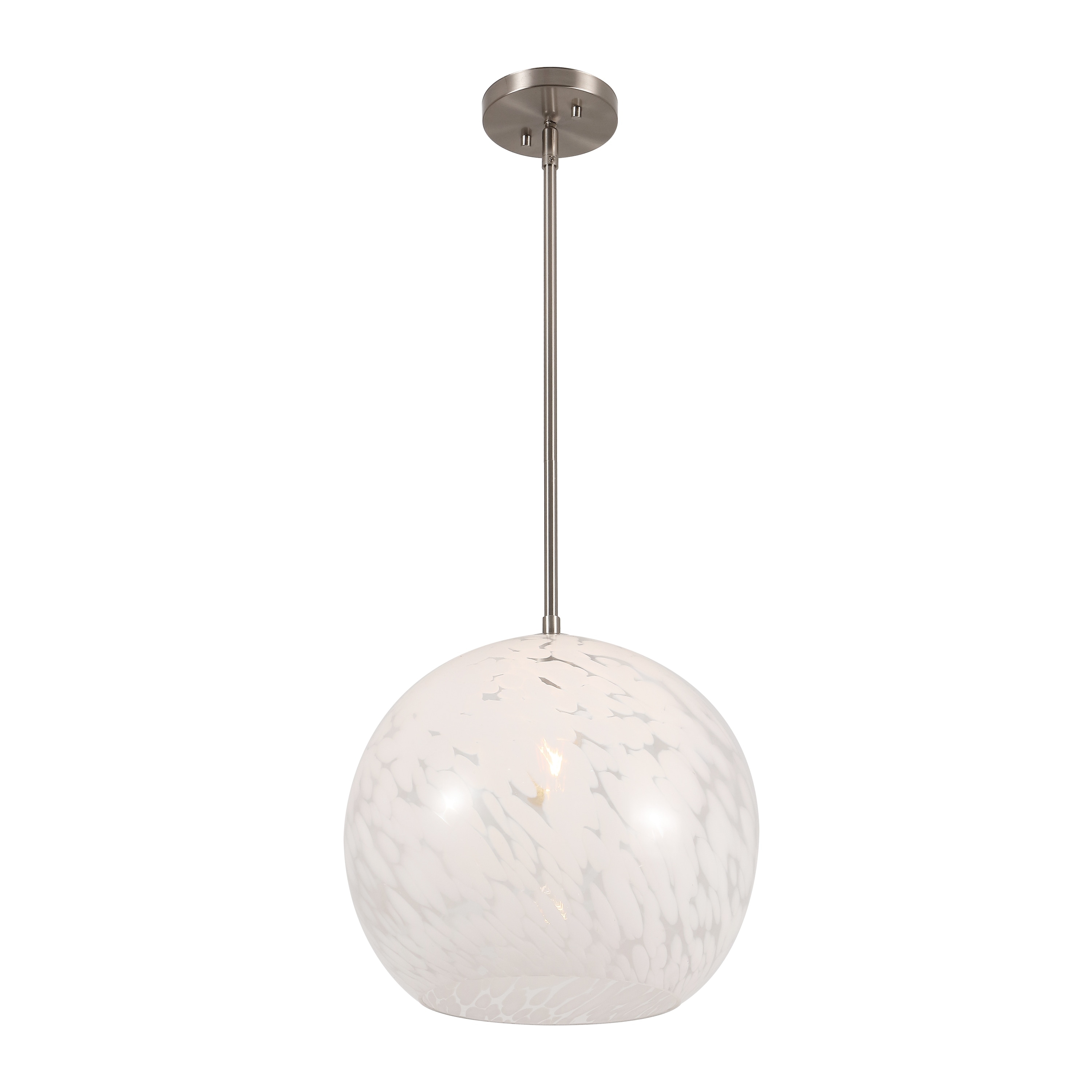 SAFAVIEH Lighting Ines, 14-inch, Metal/Glass Pendant - 14"W x 14"D x 53"H