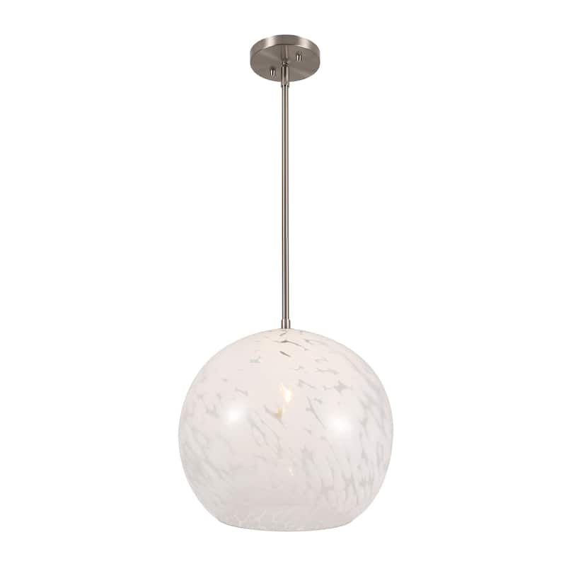 SAFAVIEH Lighting Ines, 14-inch, Metal/Glass Pendant - 14"W x 14"D x 53"H