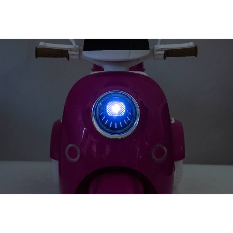 12V Kids Electric Motorcycle, 3 Wheels Ride On Scooter with USB,Bluetooth,Lights,Storage Box, 2 Seats Dual Motor Motorbike