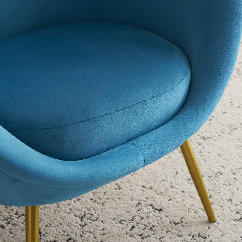 Christopher Knight Home - Eliana Modern Teddy Fabric Accent Chair with Curved Backrest and Gold Legs