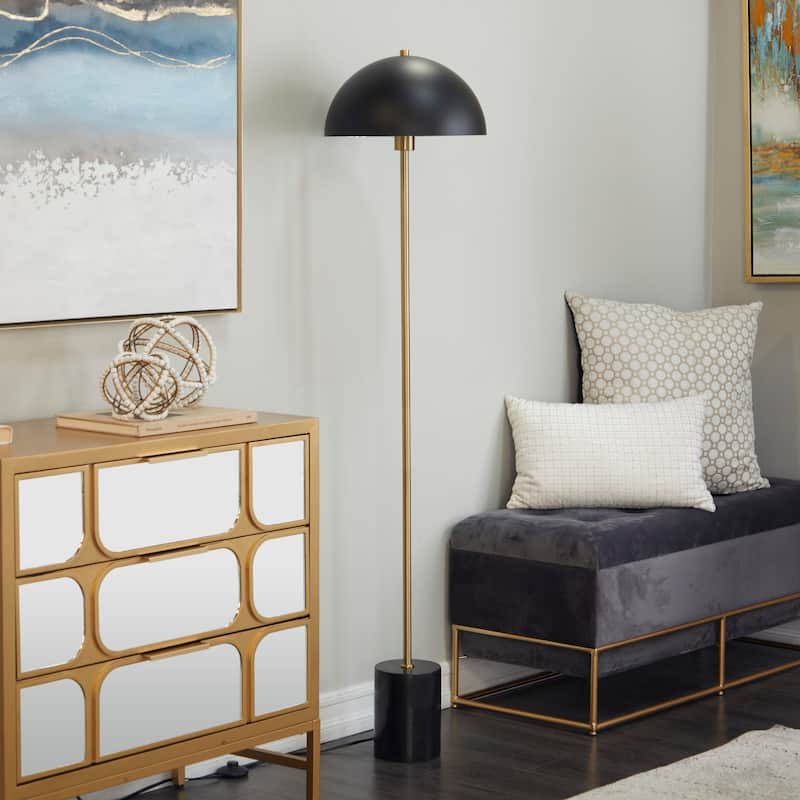 Black Metal Contemporary Floor Lamp - 14"W x 14"L x 62"H