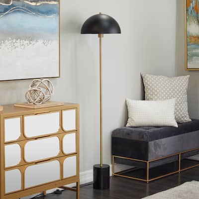 Black Metal Contemporary Floor Lamp - 14"W x 14"L x 62"H