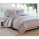 preview thumbnail 1 of 2, Estate Collection Delray Striped Quilt Set Multi - Twin