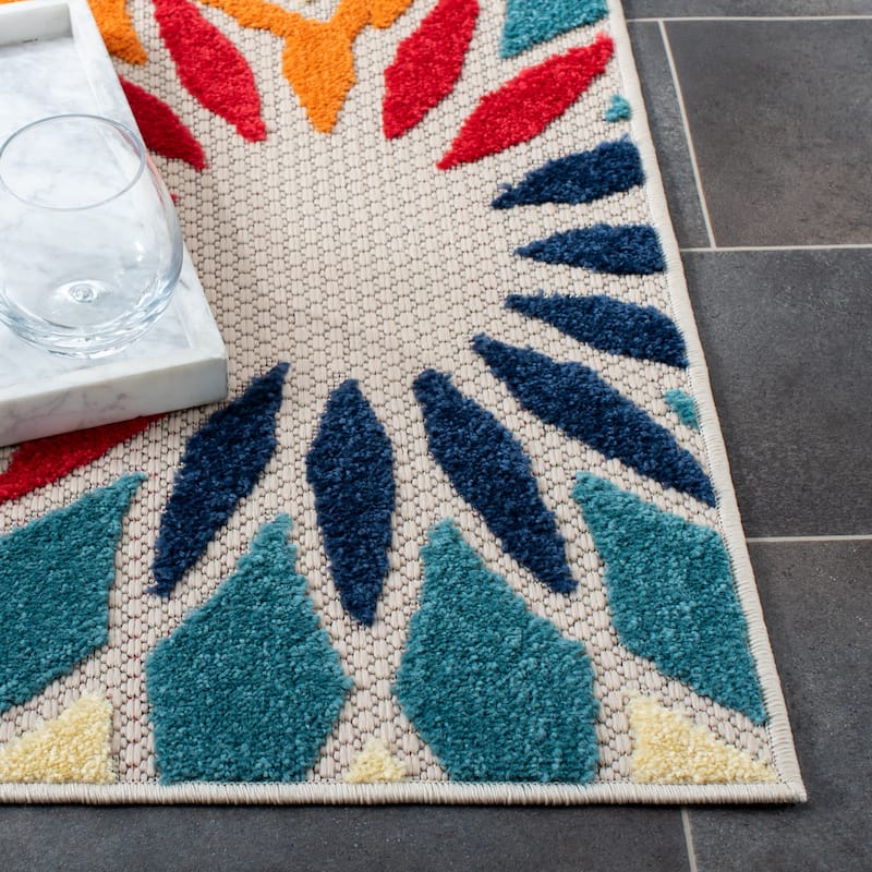 SAFAVIEH Cabana Elvezia Indoor/ Outdoor Waterproof Patio Floral Rug