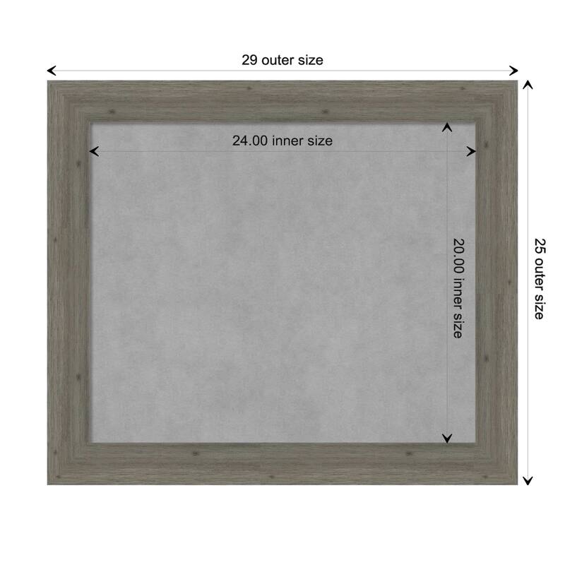 Amanti Art Fencepost Grey Narrow Framed Magnetic Board - Board Size 24x20