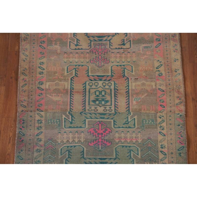 Hand Knotted Oriental 100% Wool Carpet Traditional Tribal Multi-Colored Ardebil Area Rug - 7' 4'' X 4' 0''