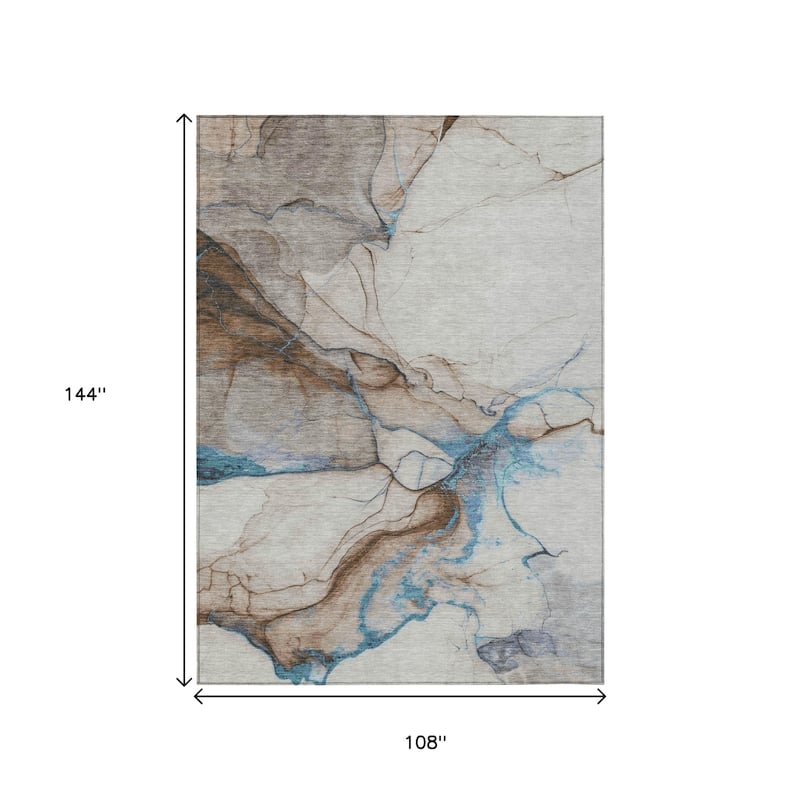 HomeRoots Abstract Modern Rectangle Outdoor Rug