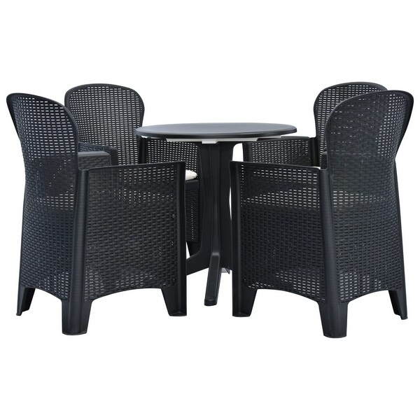 Shop vidaXL 5 Piece Outdoor Dining Set Plastic Anthracite ...