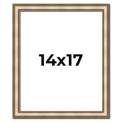 14x17 Frame Gold Solid Wood Shadow Box Width 1.5 Inches | Interior Frame Depth 2 3/8 Inches