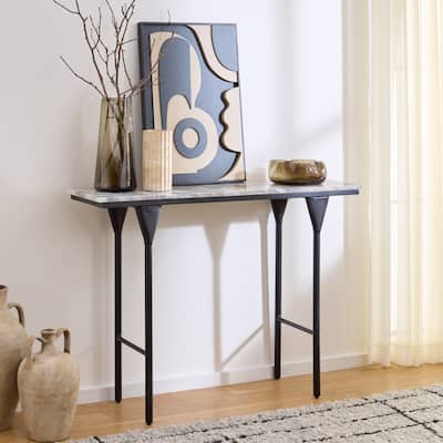 SAFAVIEH Home Frederick Marble Console Table - 40"W x 12"D x 30"H