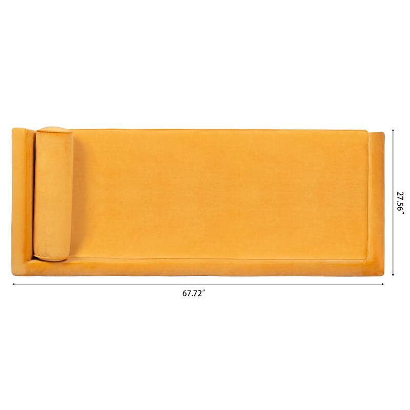 Modern Fabric Chaise Lounges Indoor Square Reclining Chair Right Square