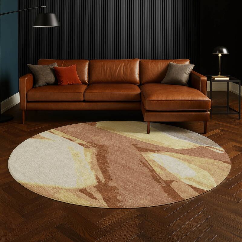 Machine Washable Indoor/ Outdoor Modern Cheney Chantille Rug