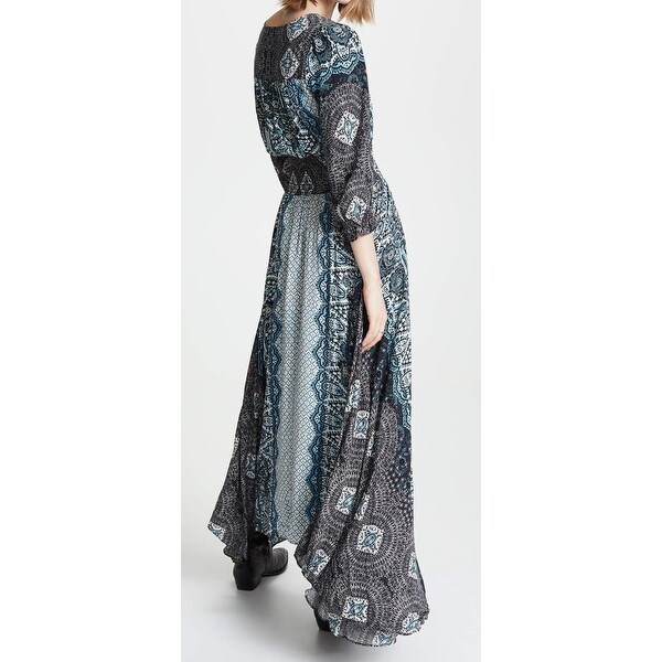 mexicali rose printed smocked maxi dress