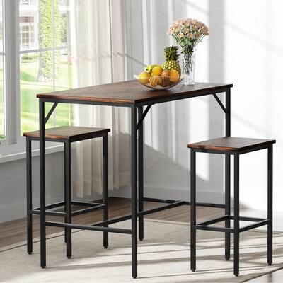 VEVOR Bar Table and Chairs Set Pub Table Set with Bar Stools Kitchen Dining Table and Chairs Set