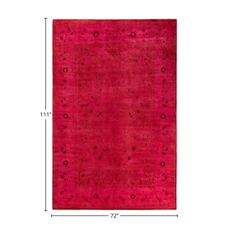 Vibrance, One-of-a-Kind Hand-Knotted Area Rug - Pink, 6' 0" x 9' 3" - 6' 0" x 9' 3"