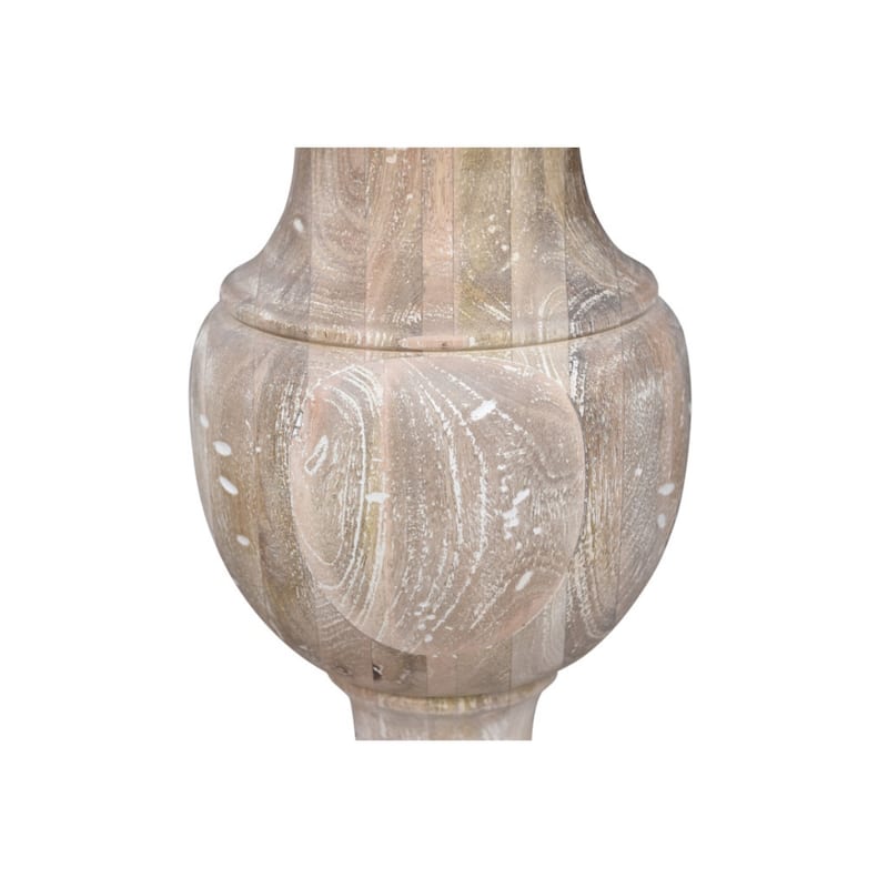 Brown Marble Top End Table with Solid Wood Pedestal Base 26 Inch - 22” x 22” x 26” (D x W x H)