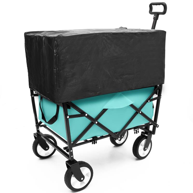 Heavy-Duty Collapsible Wagon with 3-Piece Multi-Use Bag Set - Utility Cart with Liner Covers