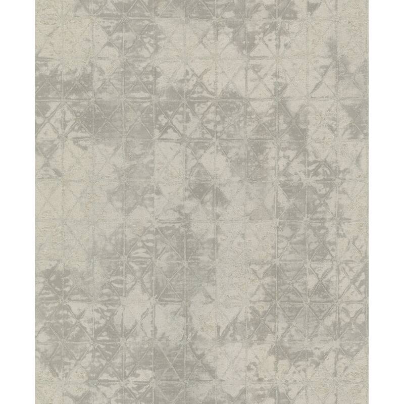 A-Street Prints Odell Silver Antique Tiles Wallpaper