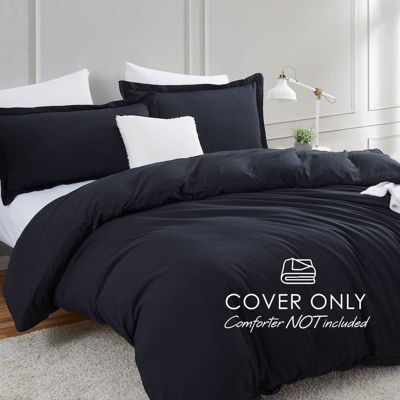 Emperyan 3 Piece Duvet Cover Sets, Soft Double Brushed Duvet Covers with Button Closure