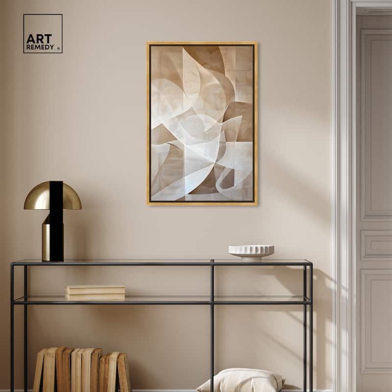 Art Remedy Scattered Thoughts Framed Abstract Shapes 1 Piece Canvas Wall Art