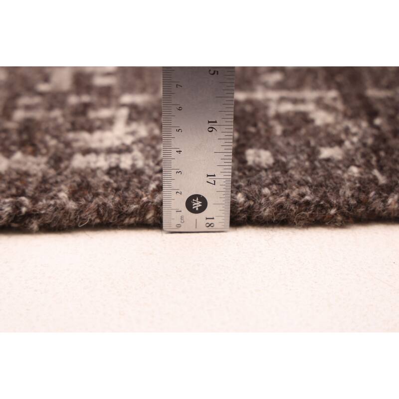 ECARPETGALLERY Hand-knotted Elysian Dark Grey Wool Rug - 8'1 x 10'0