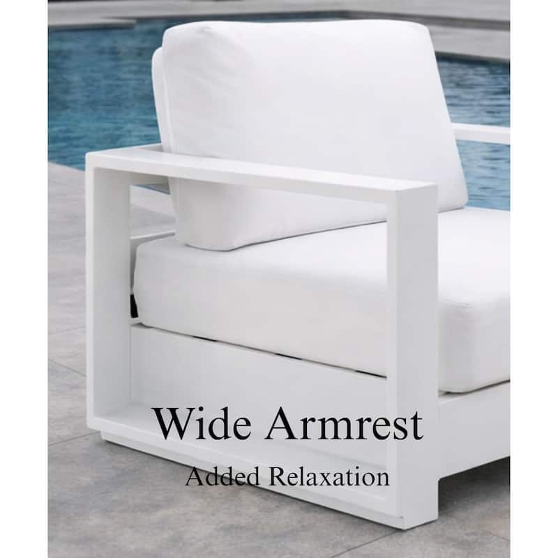 Ascot White 4-Piece Aluminum Outdoor Conversation Seating Set